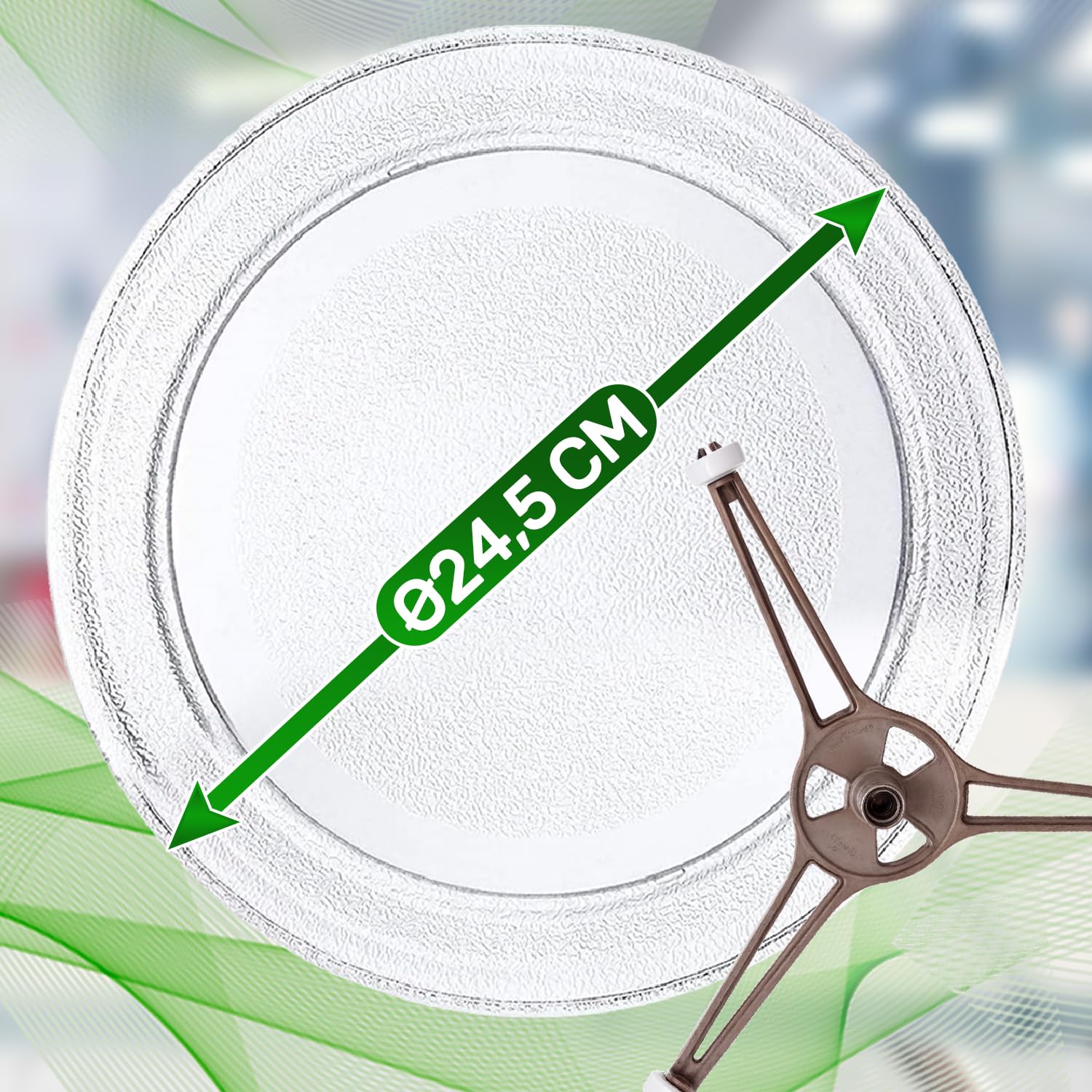 Gemroom Piastra in vetro per microonde da 35,6 cm per piastra per microonde GE WB48X35496, piastra di ricambio in vetro per microonde LG MJS47373304