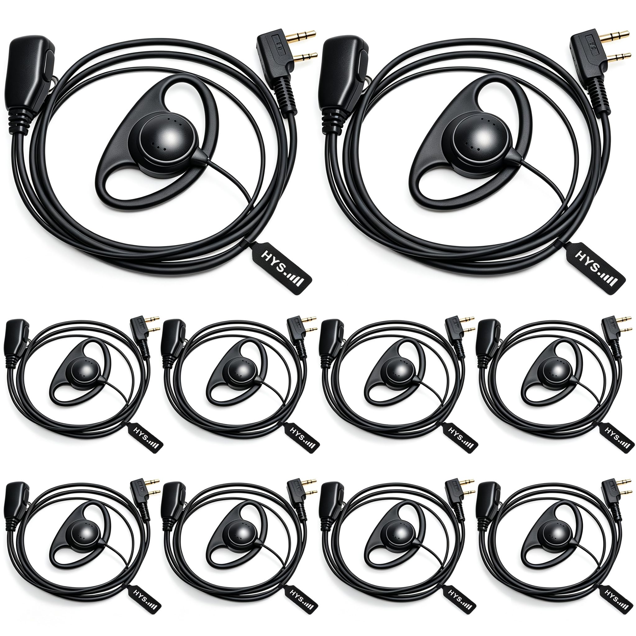 HYS Walkie Talkie Auricolare Compatibili con Baofeng UV-5R Kenwood (D)