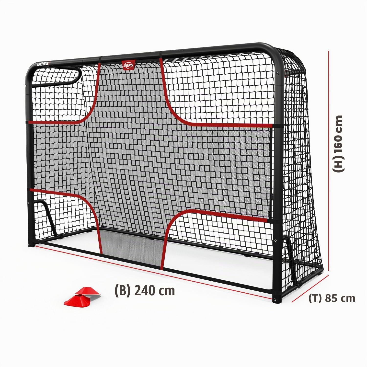 BERG SportsGoal Fußballtor für Garten & Training | stabiles Metalltor mit Präzisionsnetz | wetterfestes Fußballtor für Kinder & Erwachsene | einfacher Aufbau | ideal für Schusstraining