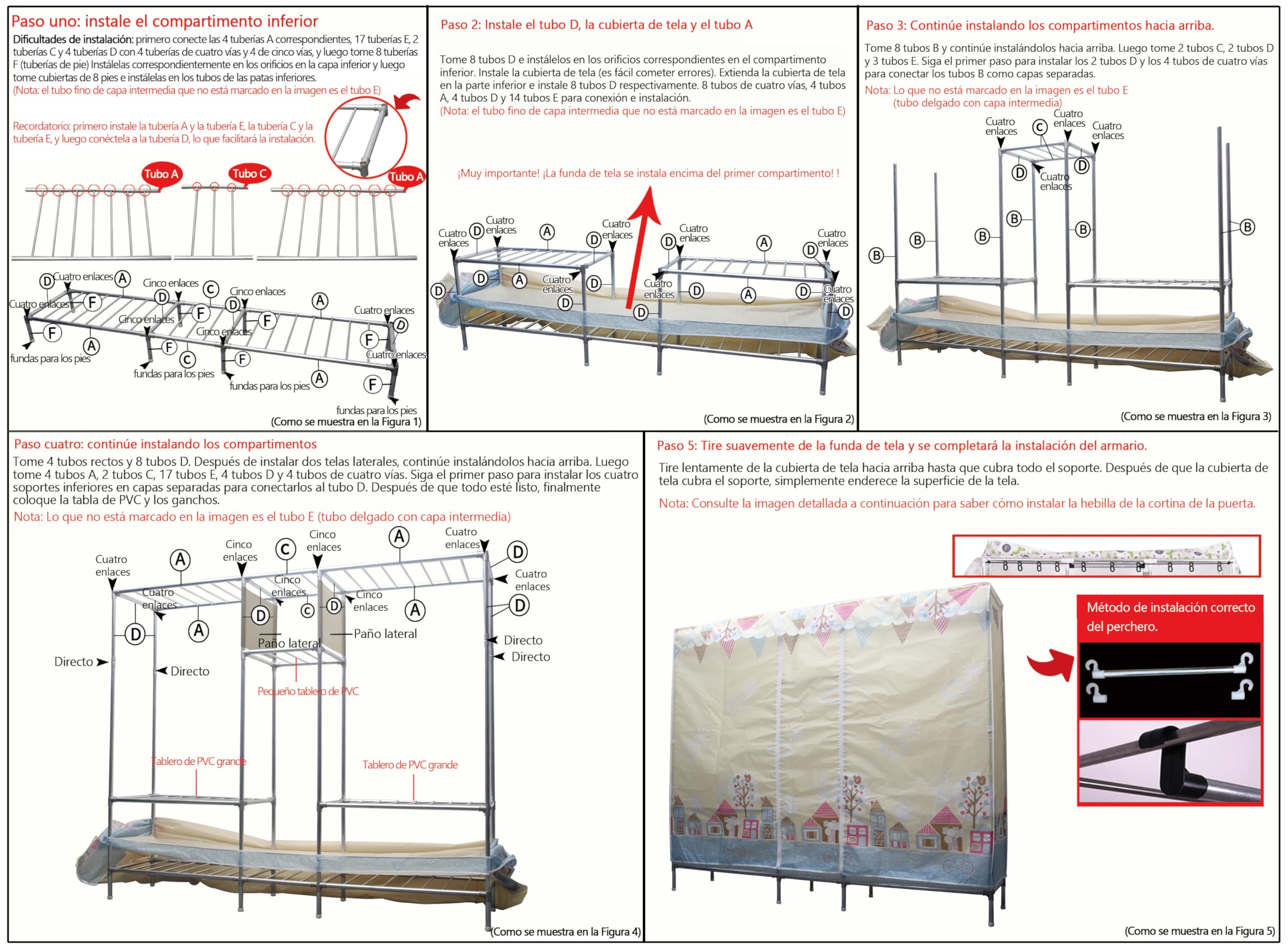 Armario, Perchero, Armario De Tela Plegable 207 X 46 X 173 cm, Organizador De Ropa De Tela Portátil con Cremallera Y Barra para Colgar, Adecuado para Casas De Alquiler Y Pasillos