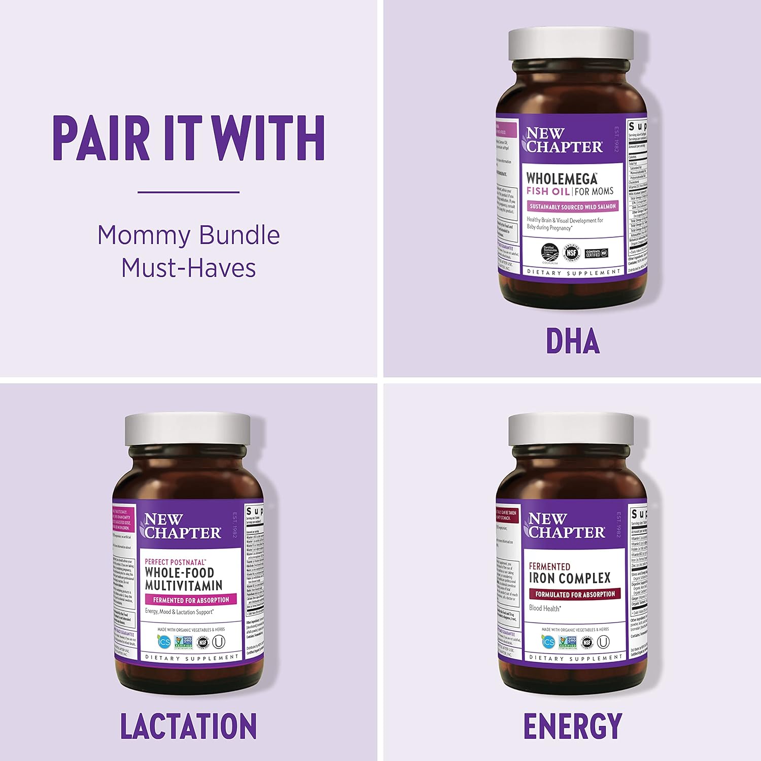 New Chapter Perfect Prenatal Vitamins,192ct, Organic Prenatal Vitamins, Non-GMO Ingredients for Healthy Baby & Mom - Folate (Methylfolate), Iron, Vitamin D3, Fermented with Whole Foods and Probiotics : Health & Household