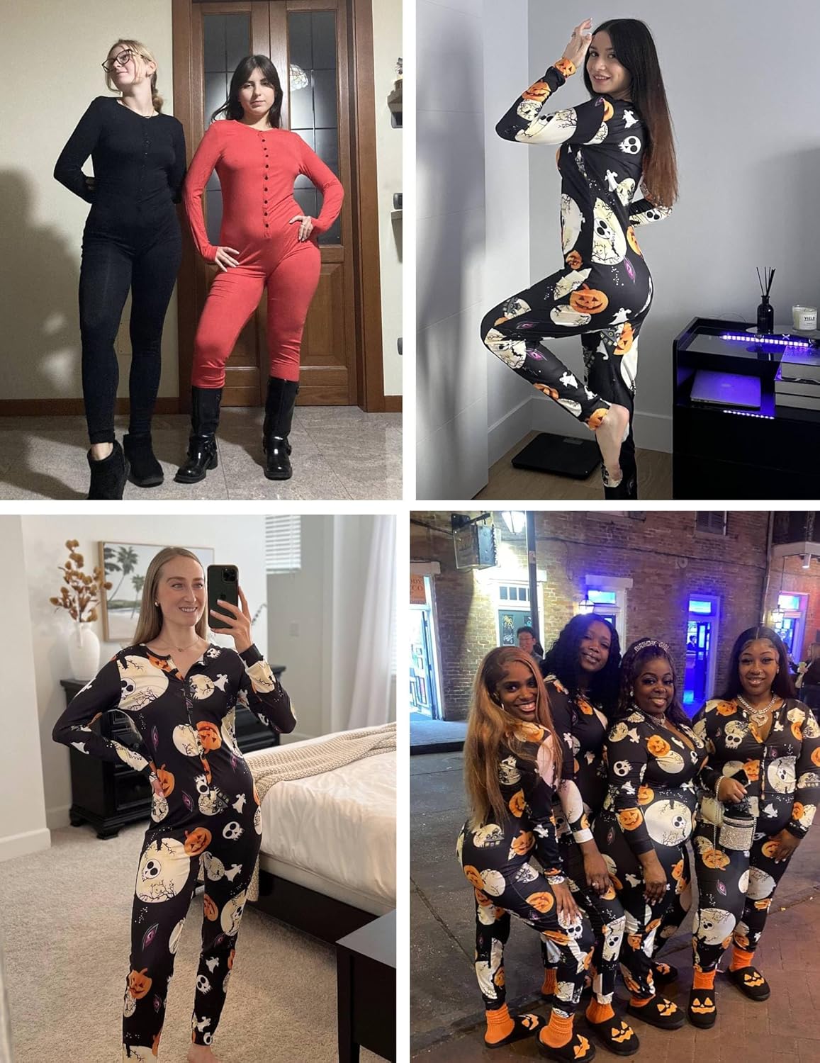 Ekouaer Womens Onesie Adult Button One Piece Pajama Long Sleeve Onesie Pajamas Jumpsuit Sleepwear for Women - Image 5