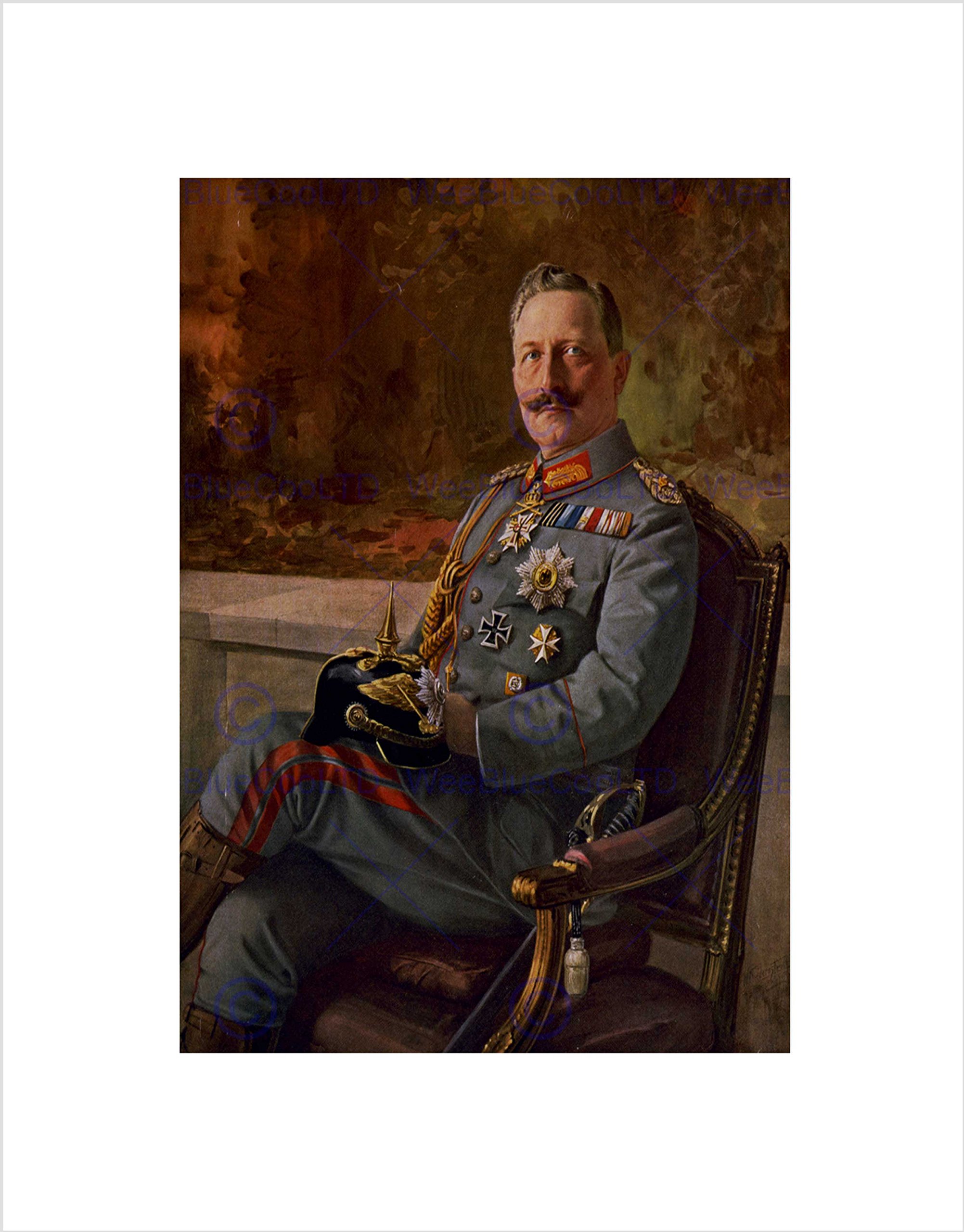 Wee Blue Coo Paintings Portrait Kaiser Wilhelm Ii German Emperor Framed Art Print B12X9894