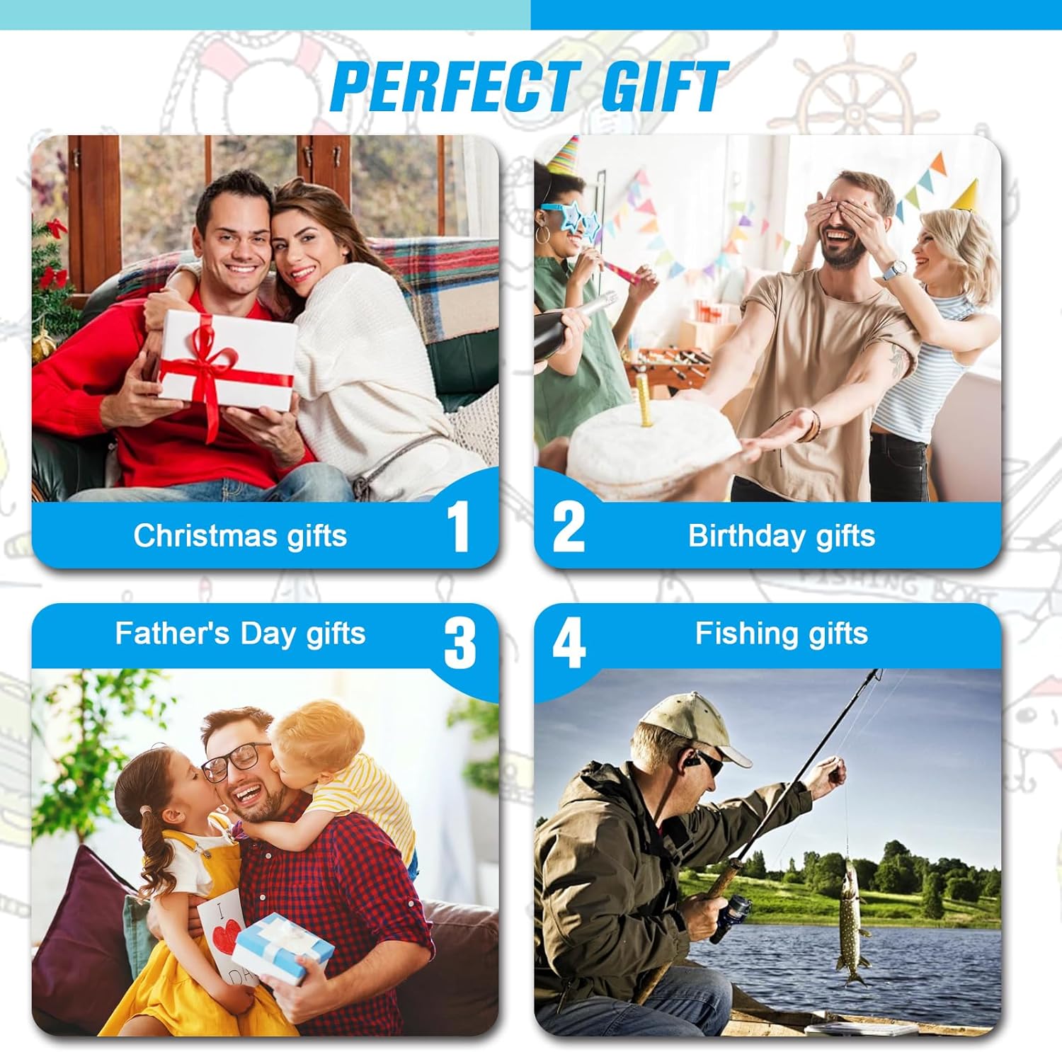 Funny I'd Rather Be Fishing Socks Fishing Beanie Winter Hat,Christmas Stocking Stuffers Gifts for Men Dad Husband Grandpa Black - Image 7