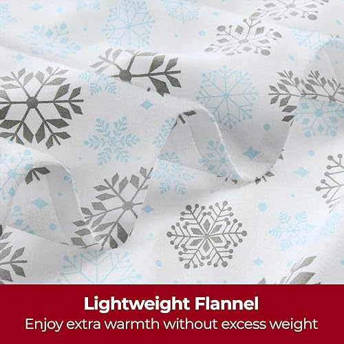 Miniatura 5 de Mellanni Juego de sábanas de franela  Lujo 100 algodón  sábanas ligeras  acogedoras suaves cálidas transpirables - ropa de cama  bolsillos profundos