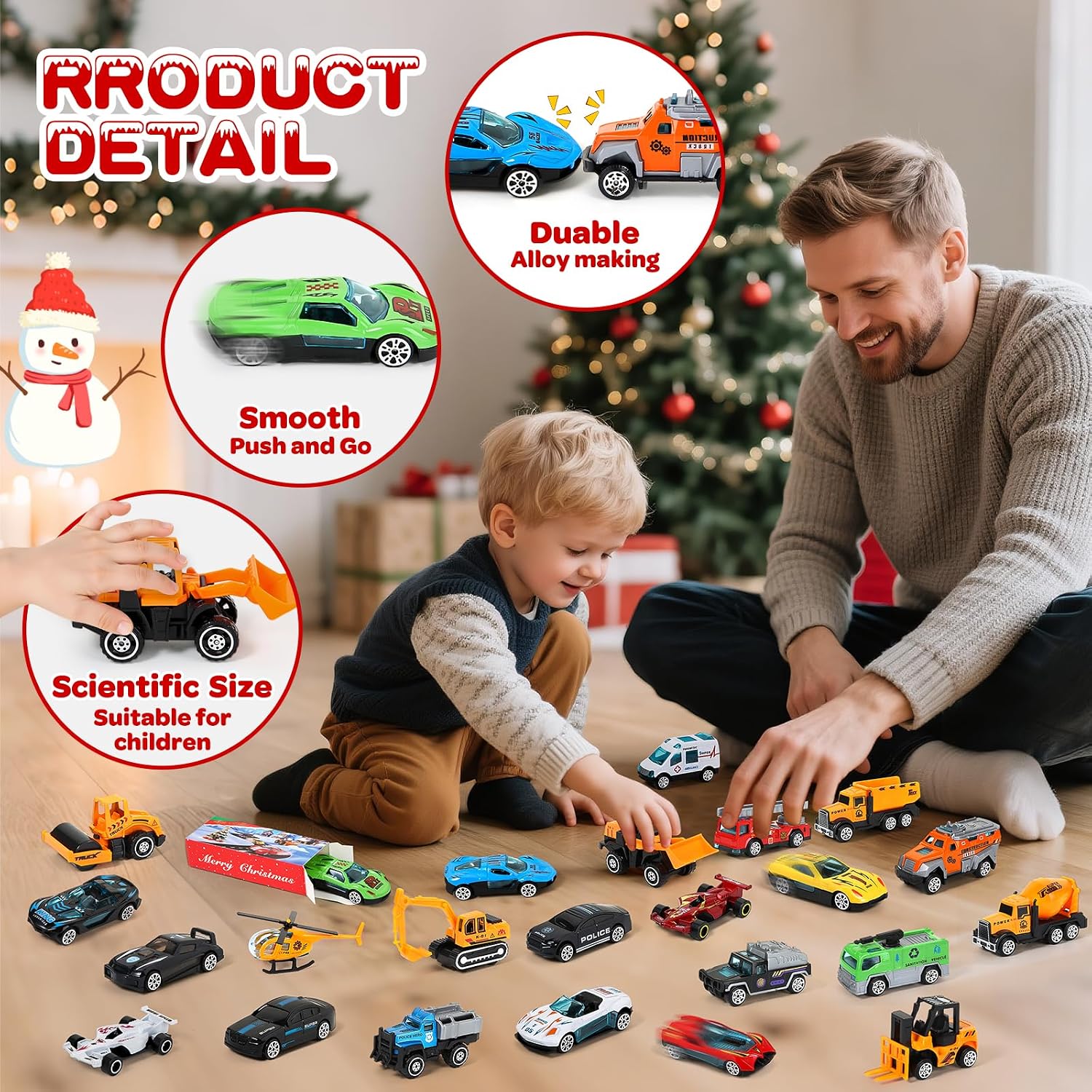 Advent Calendar 2026, 24 Days Countdown Christmas with Die-cast Cars image 5