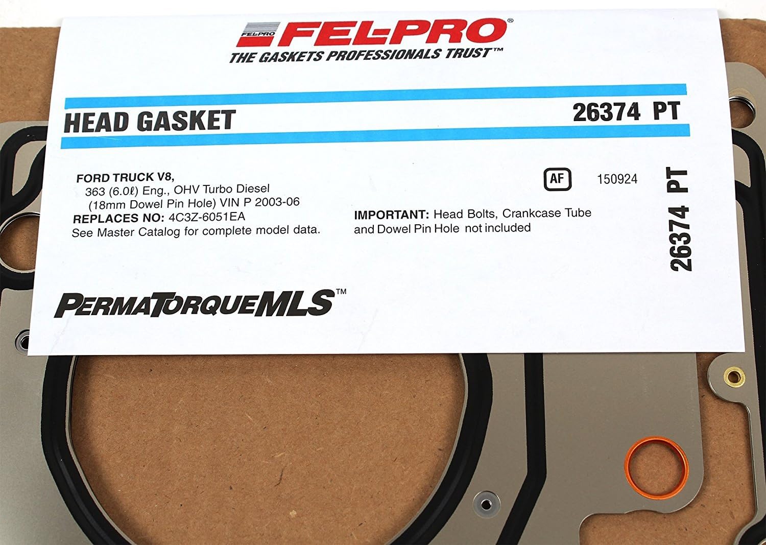 Pair of Head Gaskets compatible with 2003-11 Ford 6.0L 6.0 Powerstroke Diesel Turbo Engines with 18mm head dowels (2 Head Gaskets)
