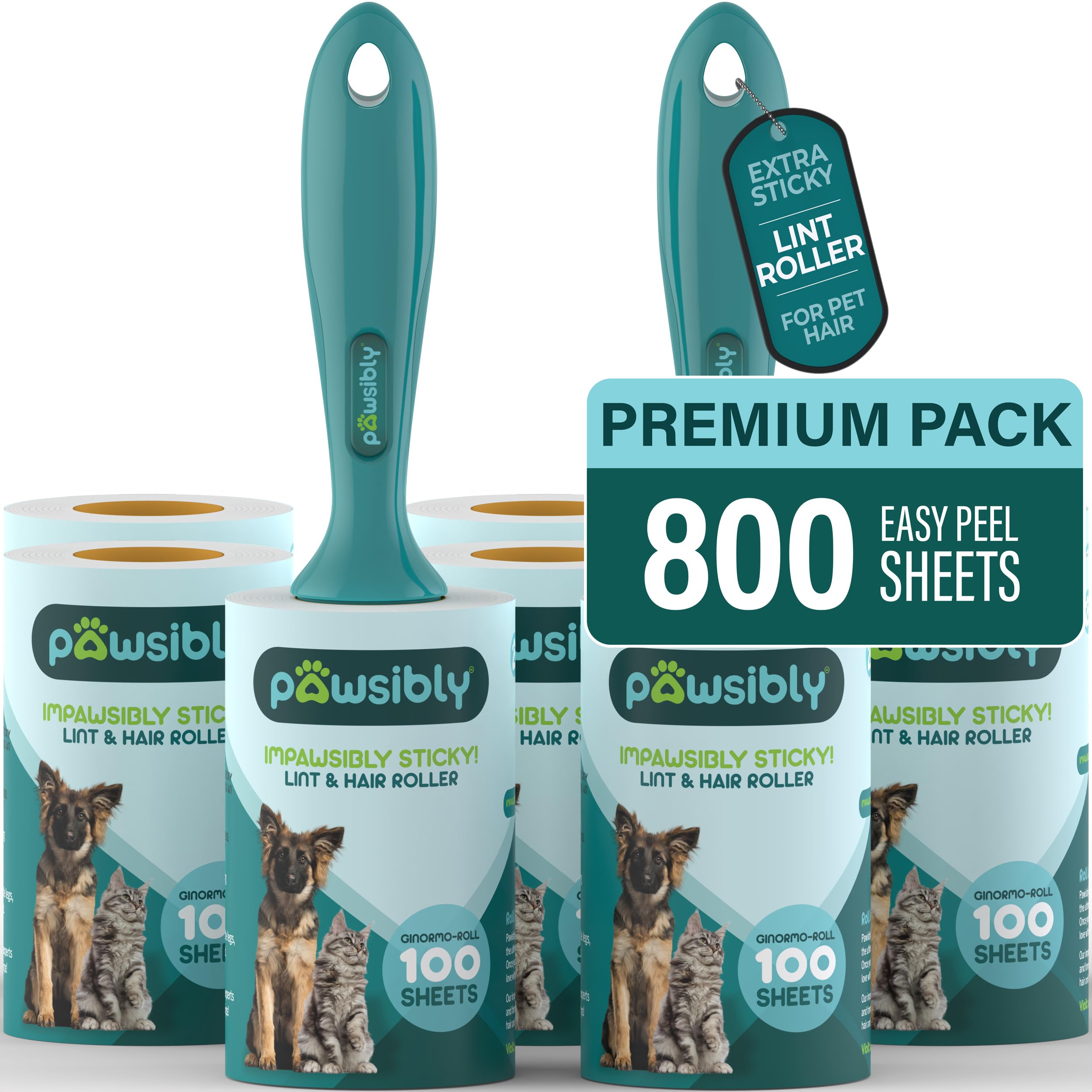 8-Pack Lint Rollers for Pet Hair Extra Sticky – 800 Sheets Total, Ideal for Removing Pet Hair, Lint, and Dust from Clothes, Furniture, and More
