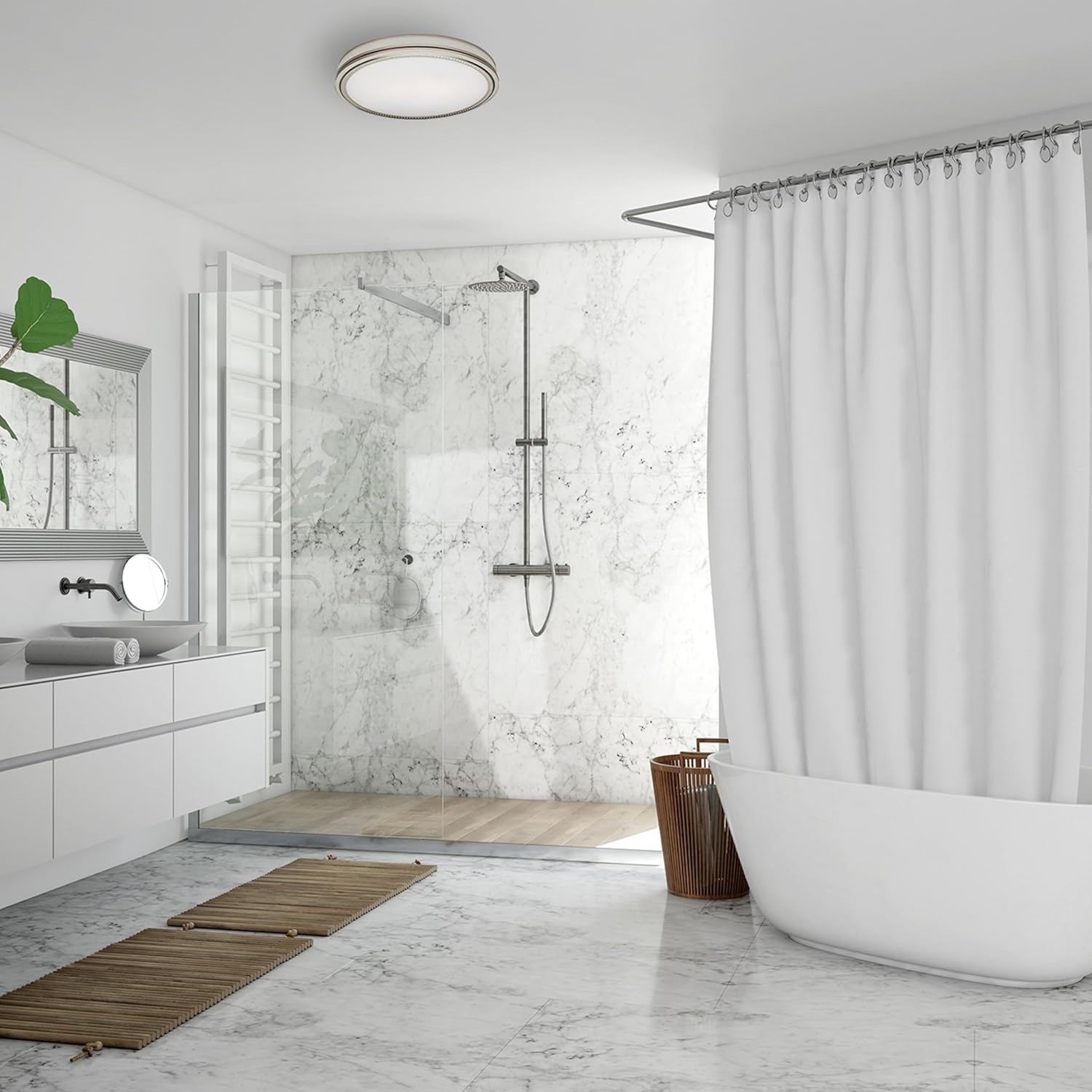 Good Housekeeping 83001 Opera Decorative 110 CFM 3.0 Sones Bathroom Ventilation Exhaust Fan with Light & Night-Light