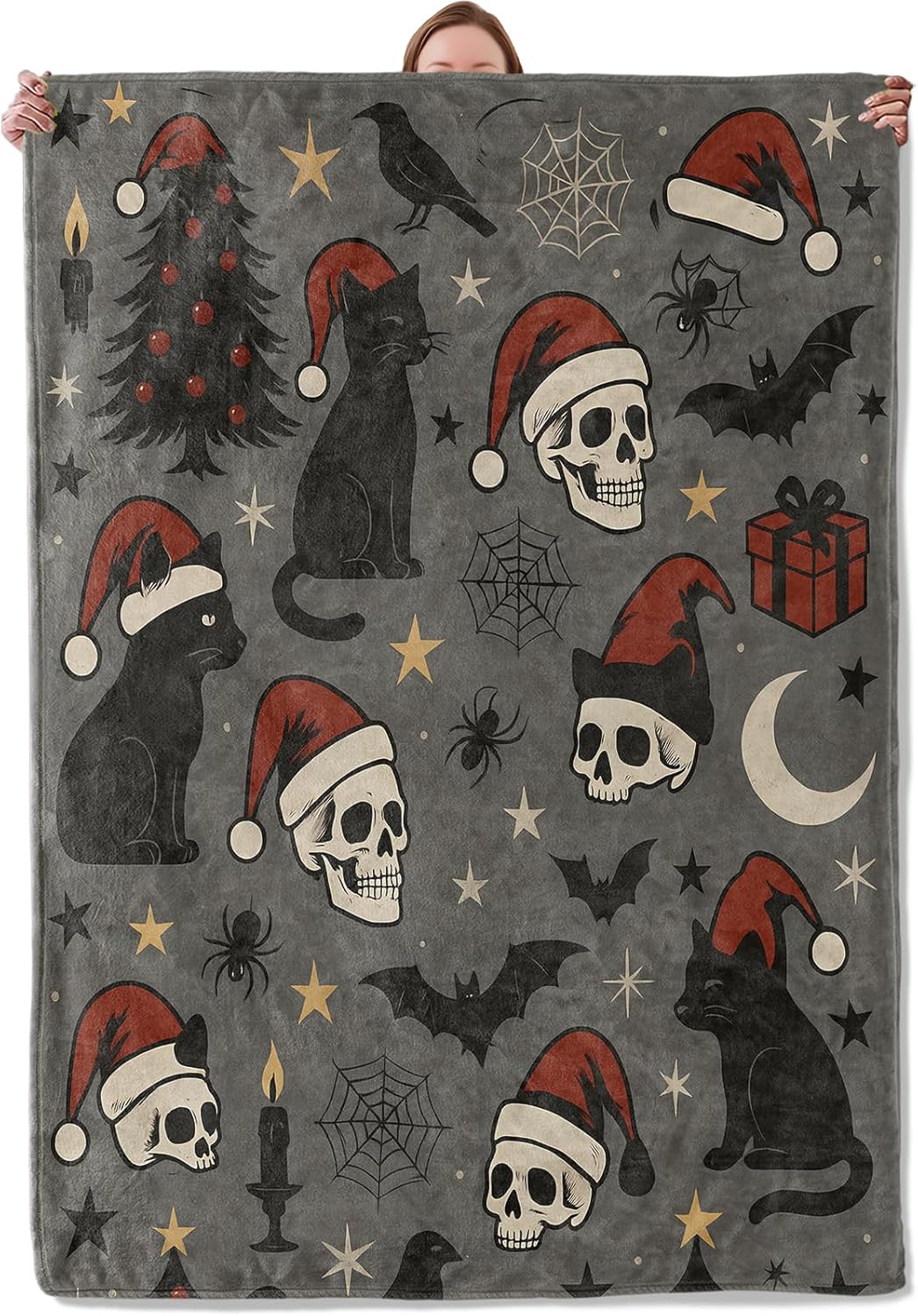 Vintage Santa Claus Blanket Gifts for Women Adults Girls Kids, Christmas Flannel Blankets for Bedroom, Camping, Couch, Room Decor, Fuzzy Warm Soft Cozy 50 x 60 in