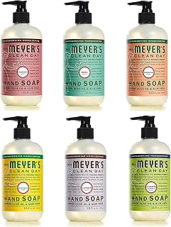 Mrs. Meyer's Clean Day Liquid Hand Soap Variety Pack - 6 Scents: Rosemary, Basil, Geranium, Honeysuckle, Lavender, Lemon Verbena (12.5 oz Each)