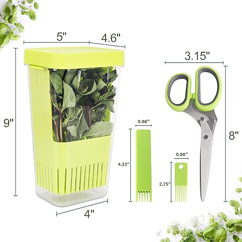 Miniatura 10 de LUVCOSY Conservador de hierbas frescas para refrigerador, protector de hierbas transparente sin BPA, contenedor de almacenamiento para cilantro,