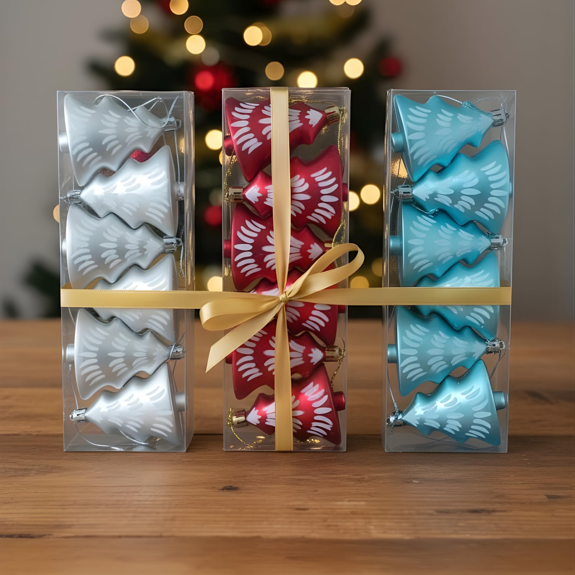 Crackles Christmas Tree Ornaments - Set of 6 -8 Crackles Christmas Tree Ornaments - Set of 6 -8