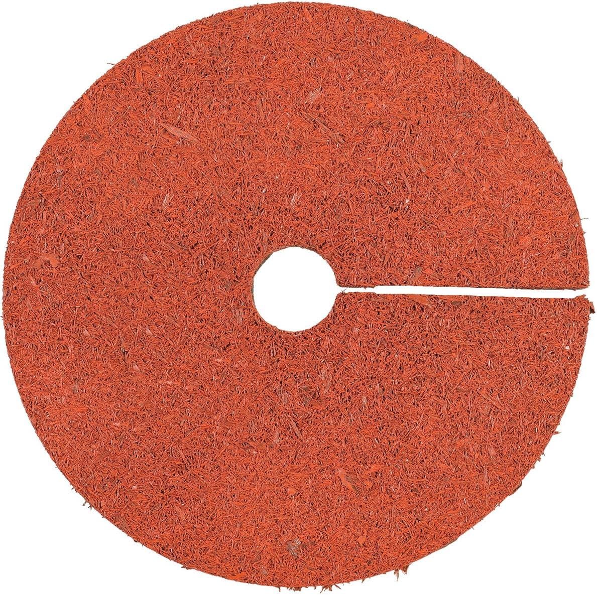 Rubber Mulch Tree Ring, 24" Diameter, Red