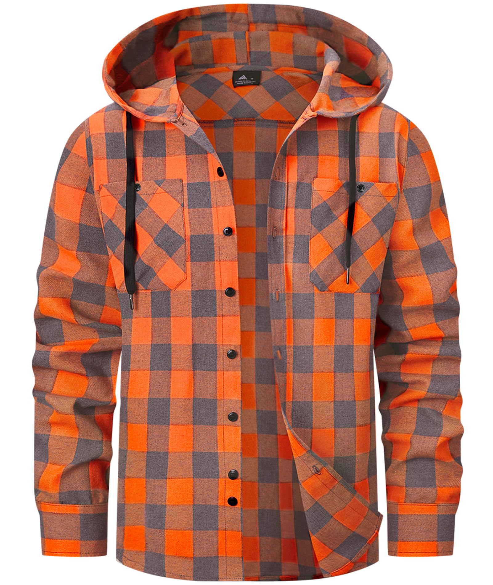 SwissWell Flanellhemd Herren Kariertes Hemd mit Kapuze Holzfällerhemd Langarm Karo Hemdjacke Outdoor Kapuzenhemd Männer Trachtenhemd