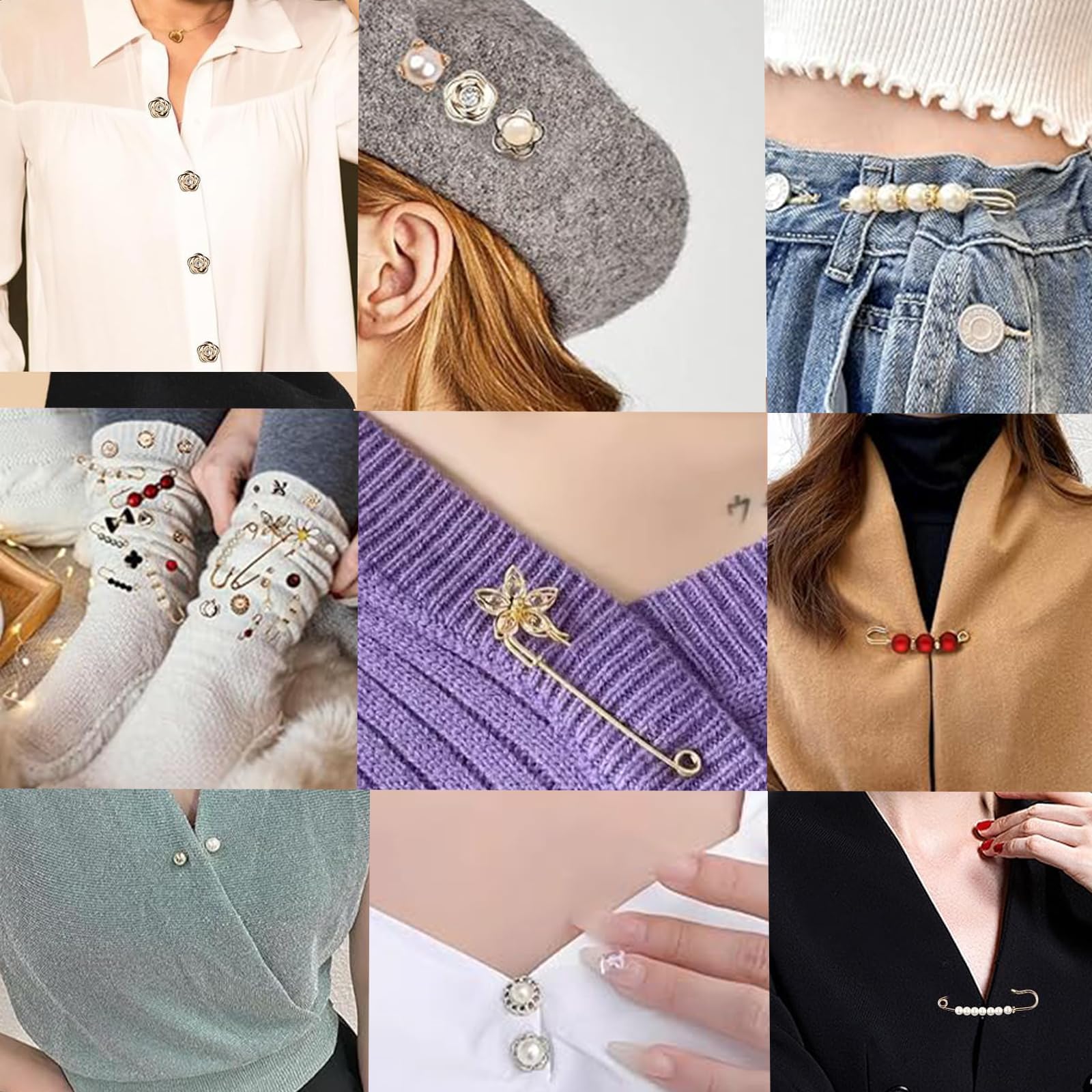 35 Pièces Perle Broche Broche Femme Vetement Decollete Élégante Robes de Mariage Boucle Ceinture Mode Bijoux Cadeau pour Femme Pull Col Châle Cardigan Echarpe Saint Valentin Anniversaires