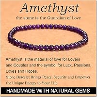 Vista 546 de MASSIVE BEADS Pulsera elástica de yoga hecha a mano con piedra natural, cristal curativo, energía, regalos para adultos unisex de 0.157 in, 0.236