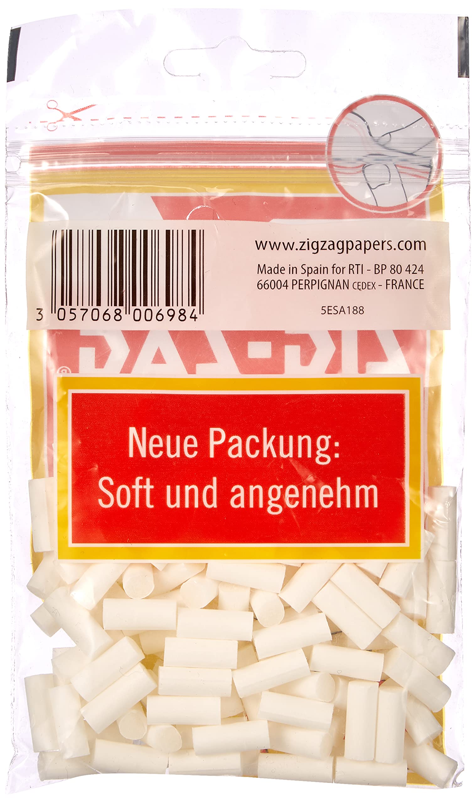 ZIG-ZAG Zig Zag Drehfilter Slim 6mm Diffusion Optisches Glas 120 Stück (Packung mit 5)