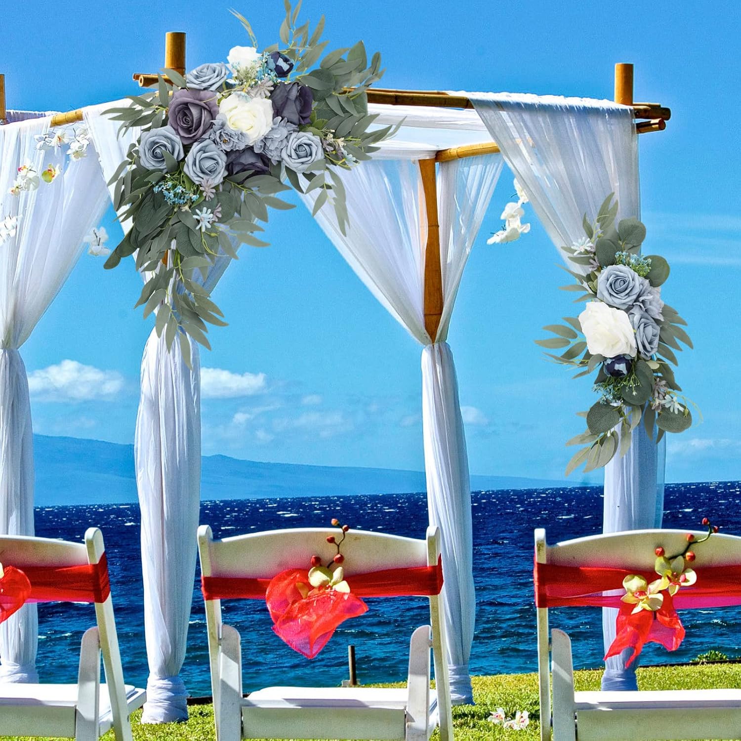 MAGICLULU 2pcs Artificial Arch Flower Props for Wedding Decoration Lifelike Faux Floral Arrangements for Home Event and for Romantic Celebrations and Bouquets