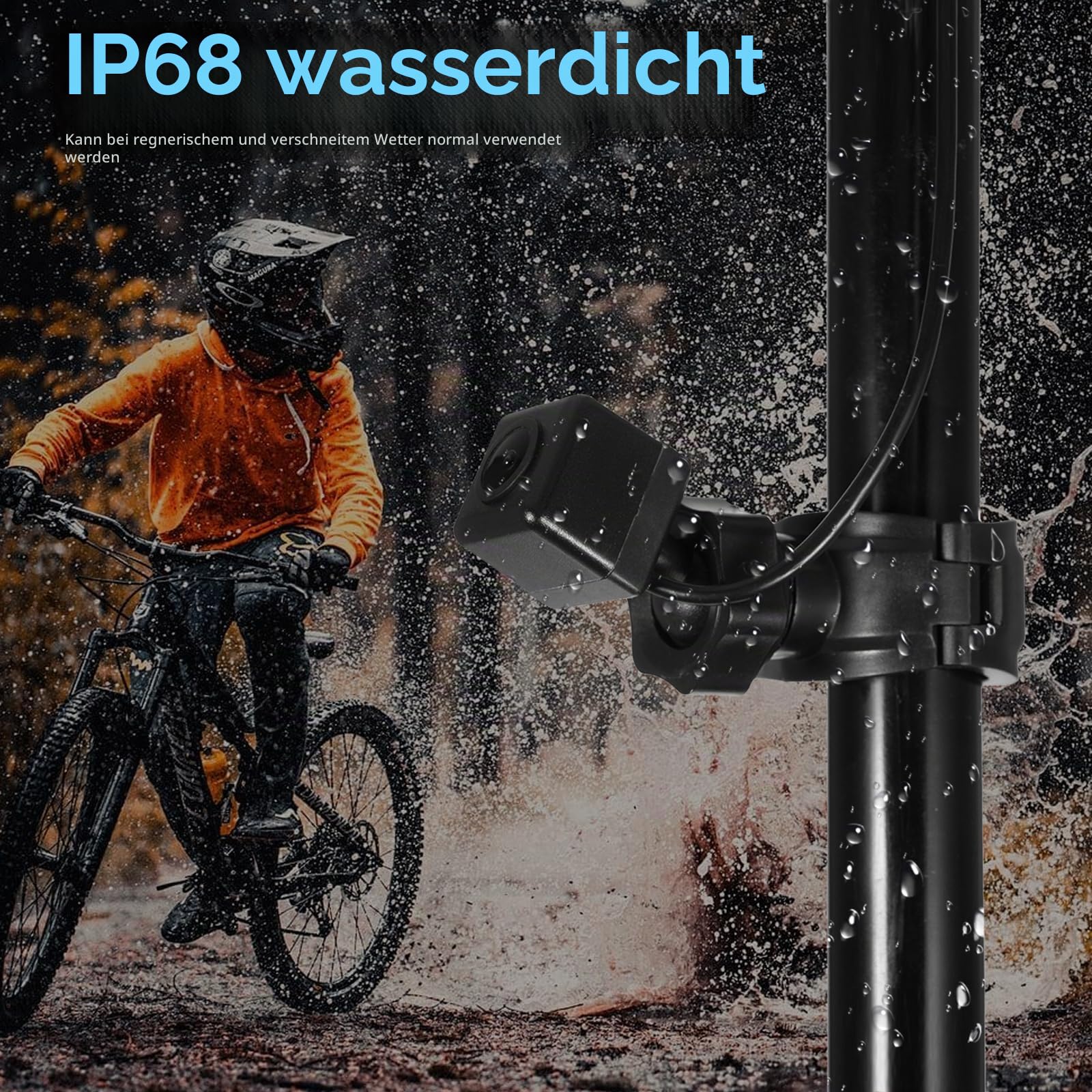 Shkalacar Fahrradspiegel für Lenker, Rückfahrkamera fürs Fahrrad mit 4,3-Zoll-Bildschirm, Nachtsichtfunktion, 150° Weitwinkelansicht, verstellbare Halterung, kompatibel mit Mountainbikes Rennrädern