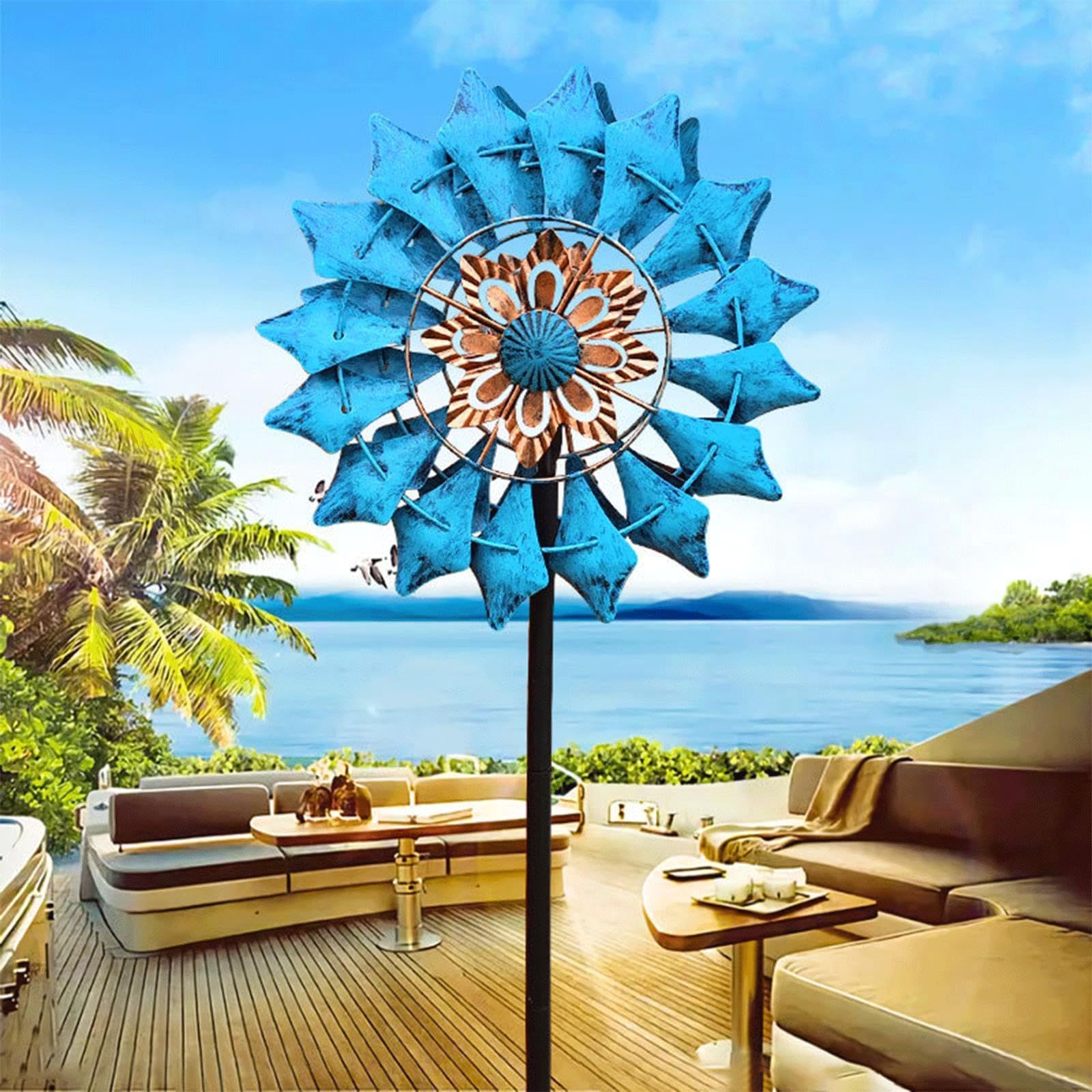 Windräder, 190×32cm,Saisonale Magische GartenWindmüHlen Leicht Zusammenzubauen Garten WindmüHle Erhellt Den Garten Mit Antikem Charme