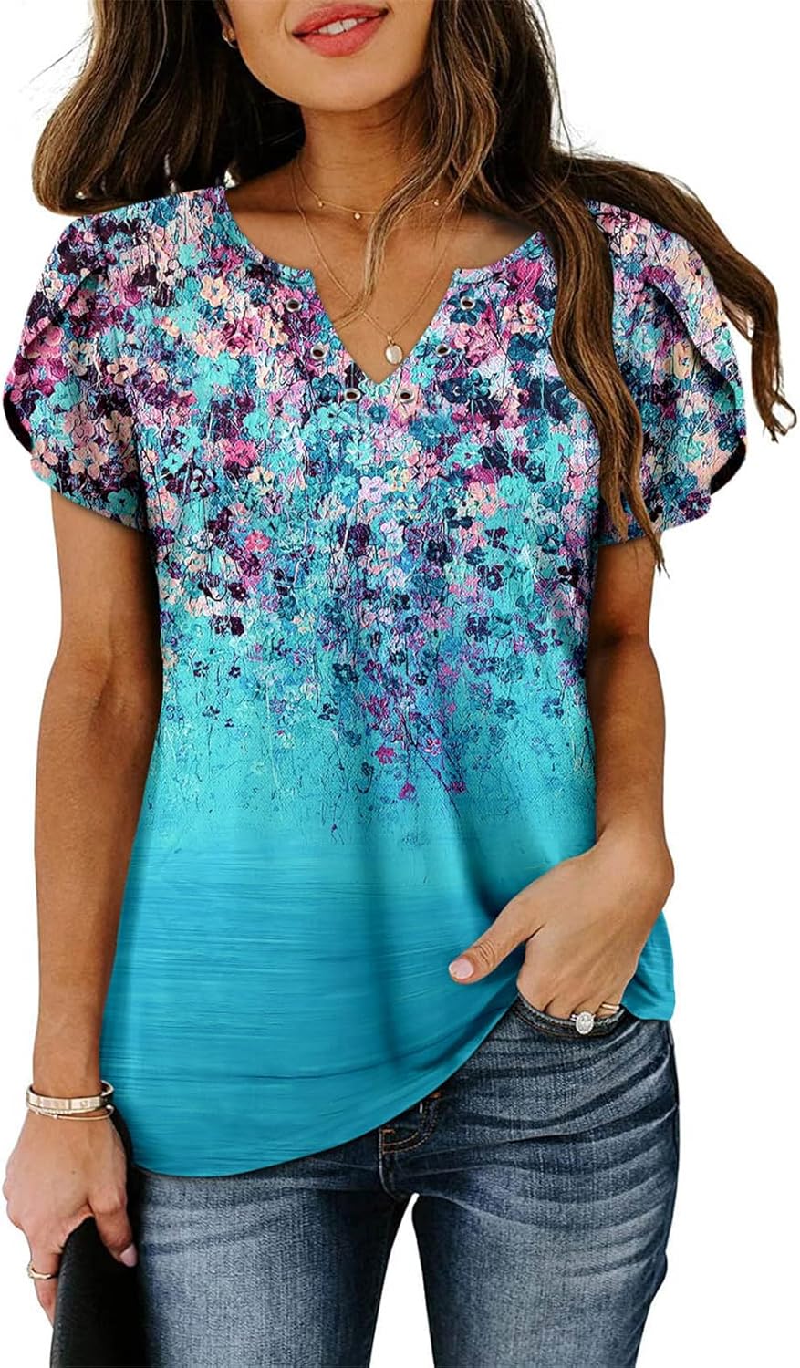 onlypuff Tunic Tops for Women Flowy Boho Tops - Image 4