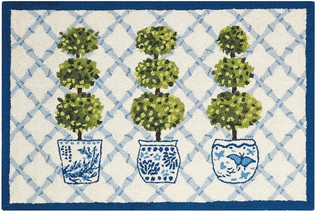 Peking Handicraft 30TG24C03 Topiary Hook Rug, 2 x 3 inch, Multicolor