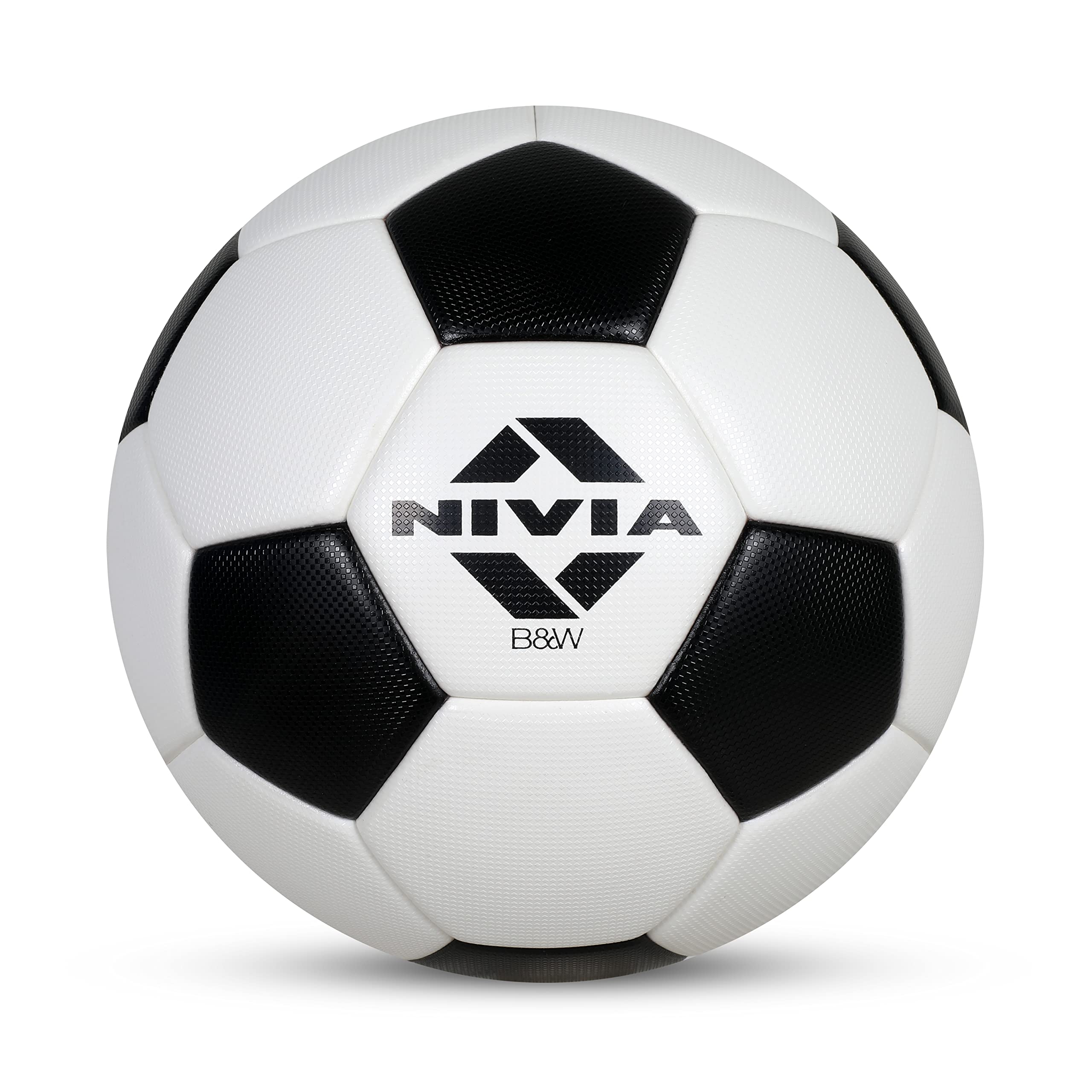 Nivia B&W Football, Thermobond, 32 Panels, Suitable for Soft & Wet Ground, Hard Ground, Football for Men and Women Size-5 (Black and White)