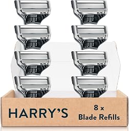Harry's Razor Blades Refill, (8) Razor Head Refills with Precision Trimmer, 5 Anti-Friction Shaving Blades, Compatible with Harry's Razors for Men