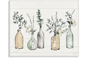 Stupell Industries Kitchen Wall Art "Bottles And Plants Farm Wood Textured Design...