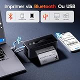 TATTMUSE Imprimante d'étiquettes d'expédition 4x6 pour Connectivité Bluetooth et USB, Imprimante Thermique Etiquette Compatible avec Vinted, Amazon, Cdiscount, Leboncoin, UPS, Shopify, Colis - 3