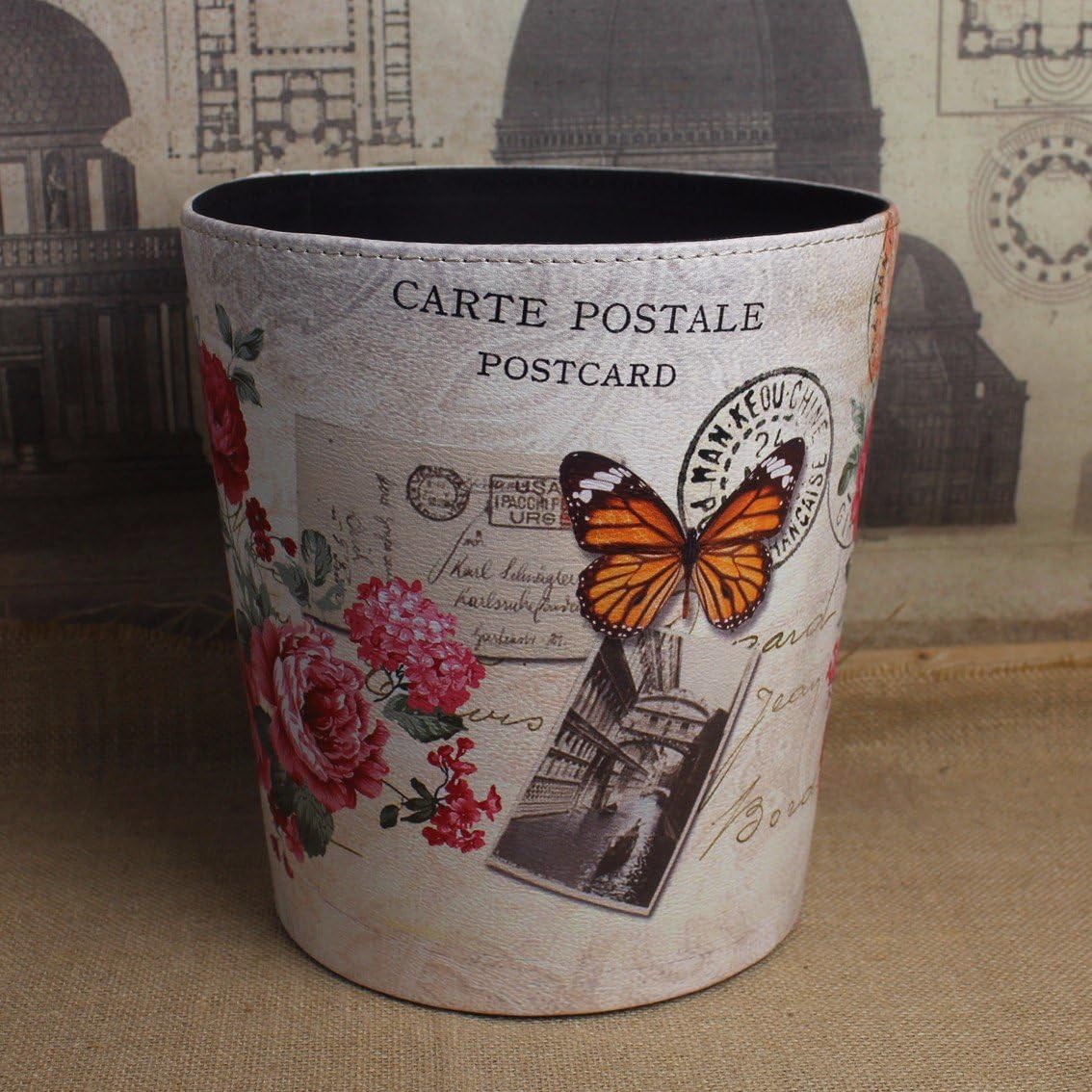 HTXG-Fashion trash can Vintage Waste Bins Home kitchen trash can bathroom Wastebaskets