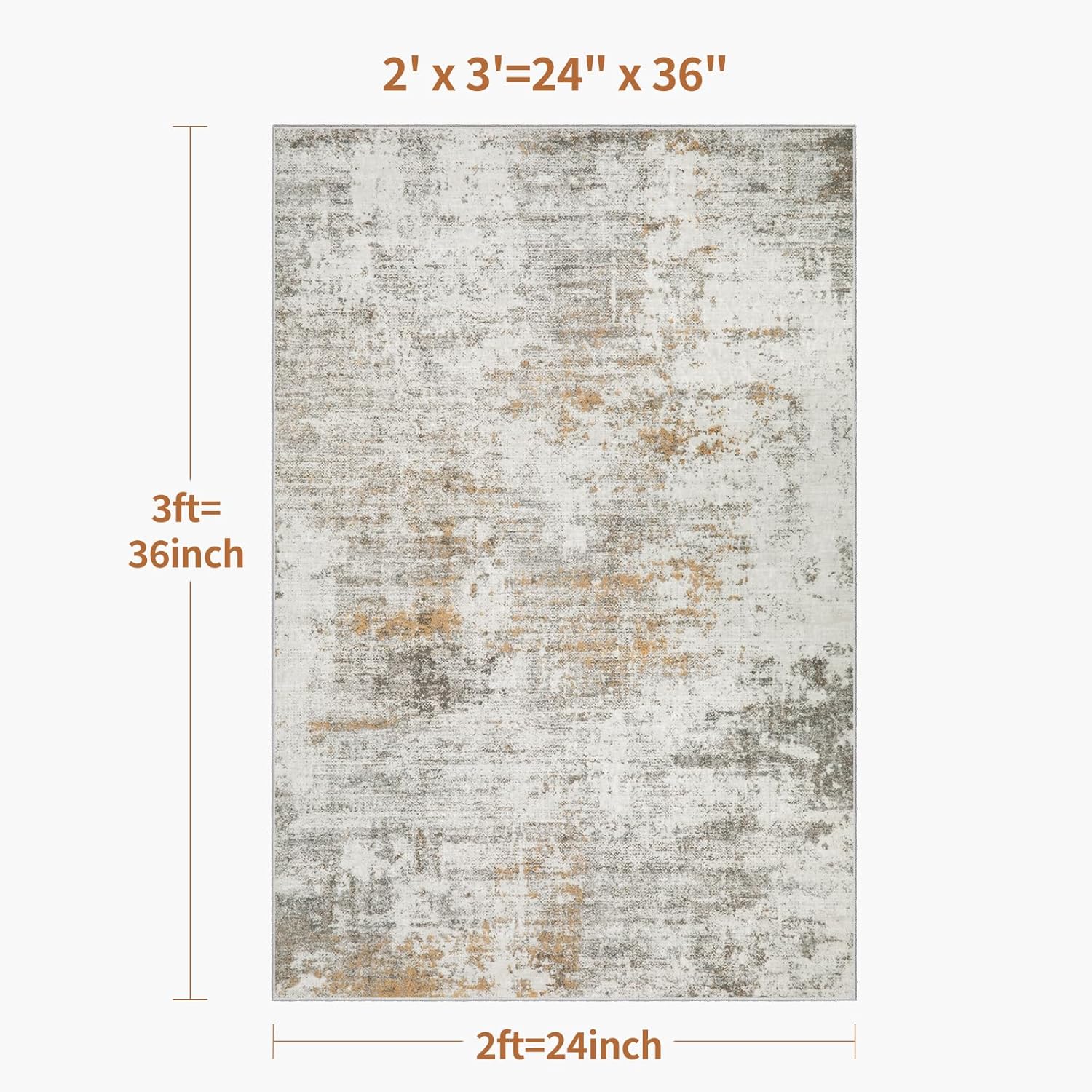 Tangsoo Abstract Rug 2x3 Washable Rugs for Entryway, Small Area Entry Rug Modern Non-Slip Low Pile Soft Area Rugs, Indoor Front Door Throw Rug for Entrance Kitchen Bathroom Home Decor Beige/Grey