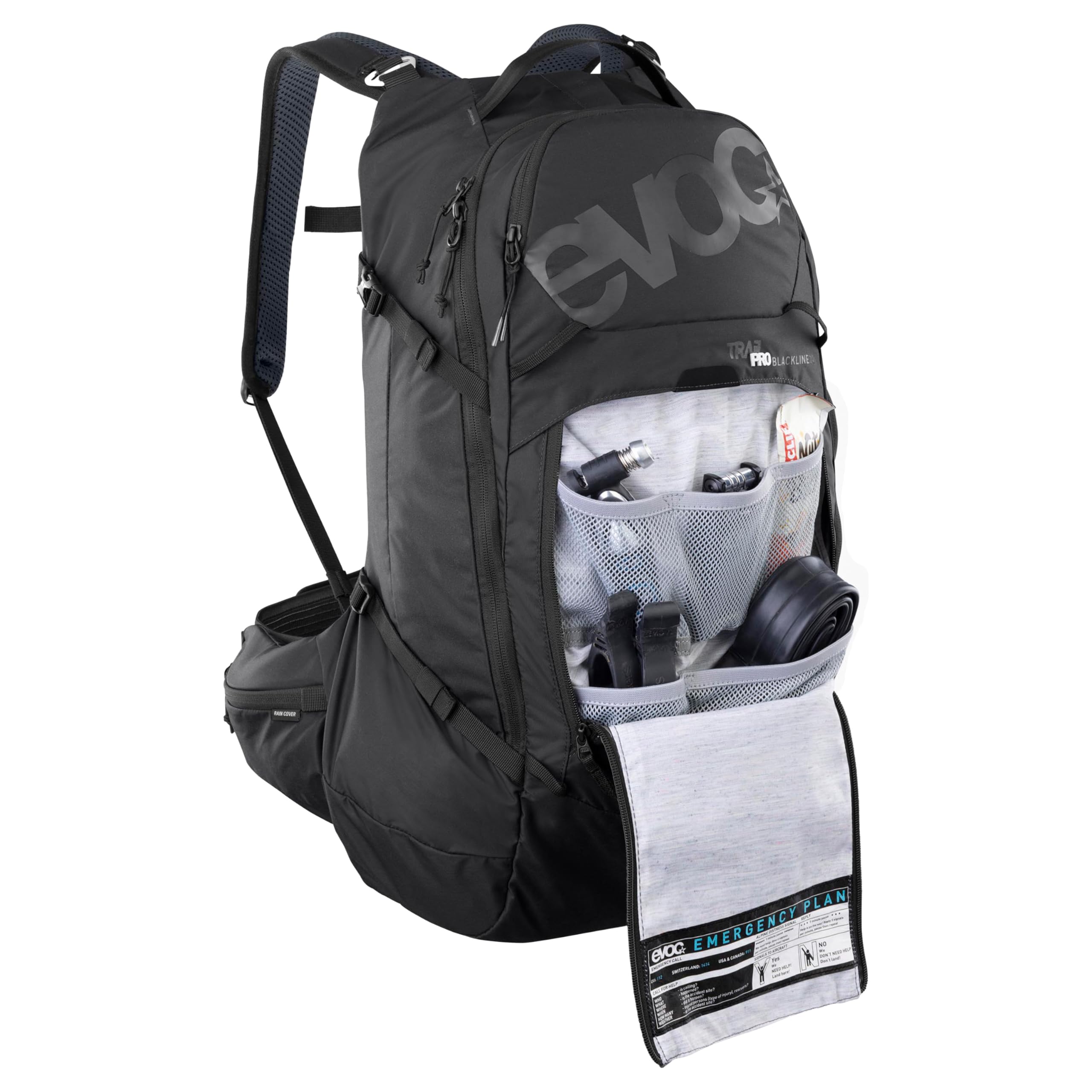 EVOC TRAIL PRO BLACKLINE 26 Sac à dos protecteur (sac à dos léger avec protection dorsale, compartiment pour poche à eau inclus, ajustement optimal)