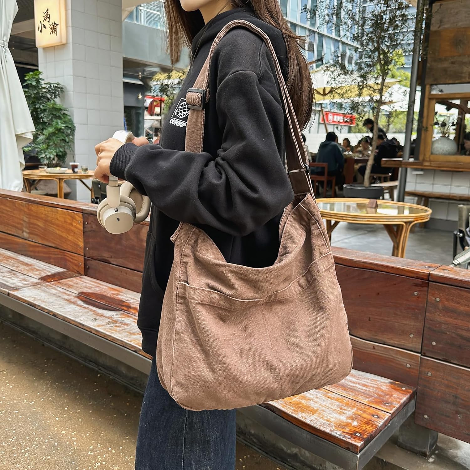 Canvas Messenger Bags for Women Crossbody Bag for School Hobo Men Cute Large Shoulder Lightweight Tote - Image 6