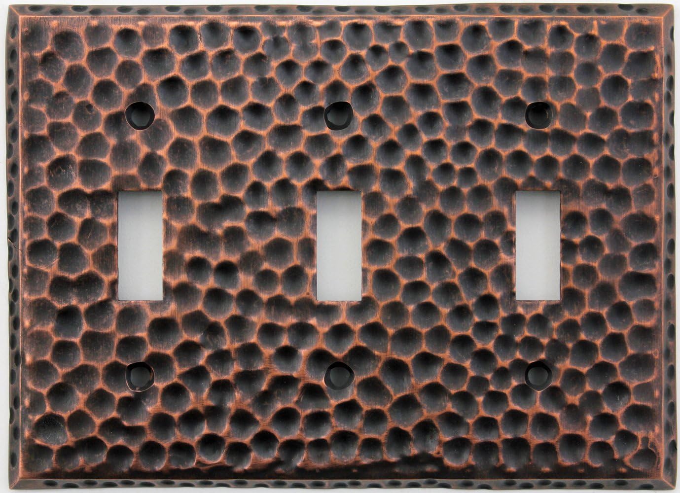 Classic Accents Hammered Antique Copper Wall Plate - 3 Toggle