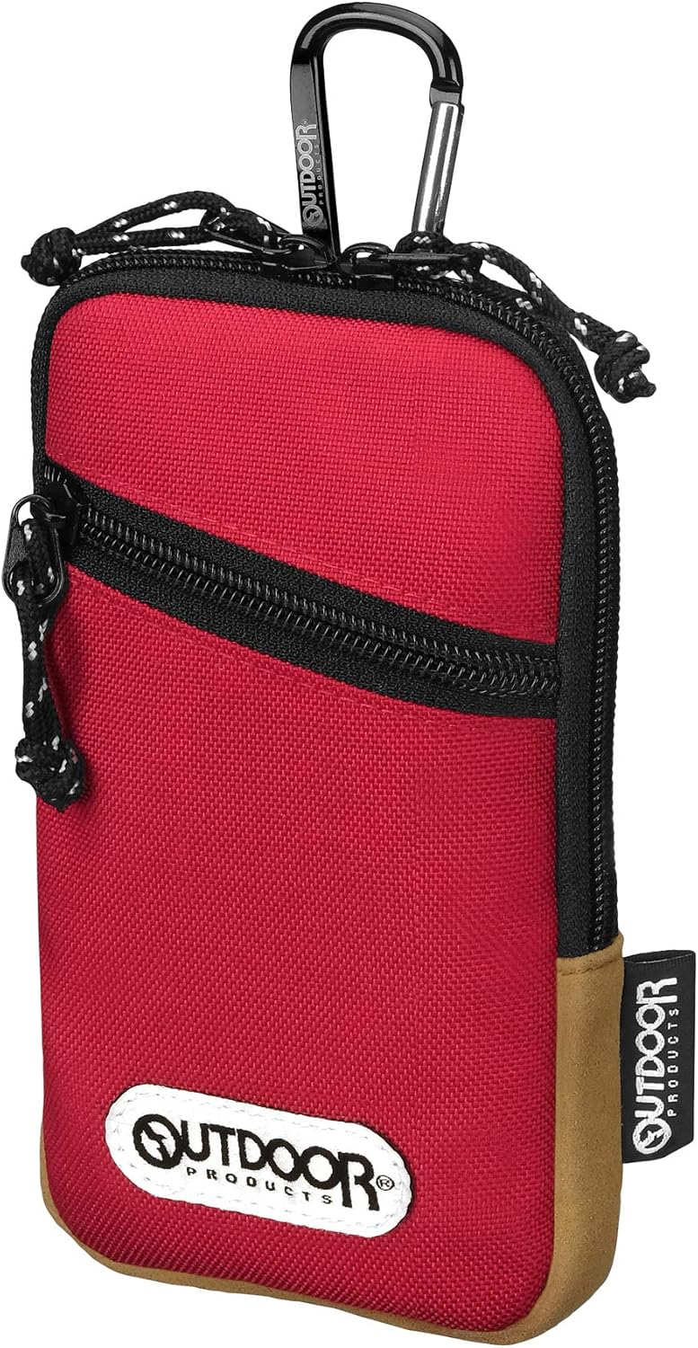 【Amazon.co.jp 限定】ハクバ OUTDOOR PRODUCTS(アウトドアプロダクツ) スマートフォンポーチ04 レッド 汎用スマホポーチ スマホケース iPhone 11 PRO Max、11Pro、XS Max、8 Plus、Galaxy Note8、Xperia XZ2 Premium対応 カラビナ・ベルトループ付 4977187282023 AMZODSPP04RD