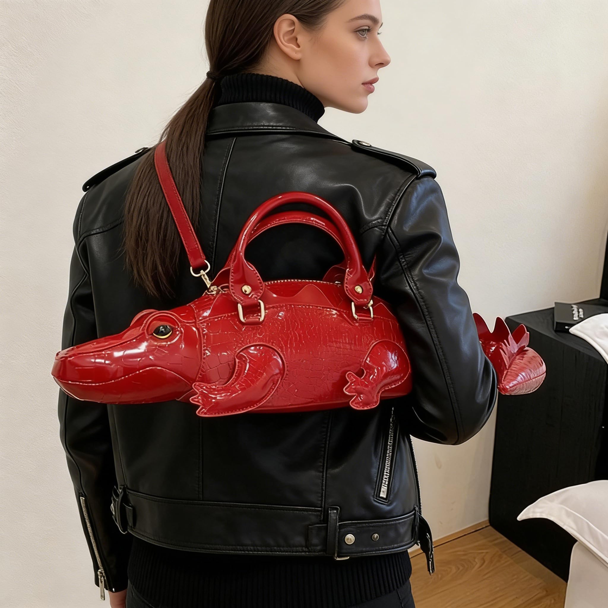 bolsa cruzada con cremallera linda bolsa de hombro de animal 3D de cuero PU para mujeres que hacen compras asisten a fiestas bailan