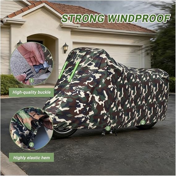 Waterproof Durable Motorbike Cover for Yadea VoltGuard Pro|All-Weather Outdoors Motorcycle Cover|Sun, Snow, Rain, dust Prevention|with Lock Holes