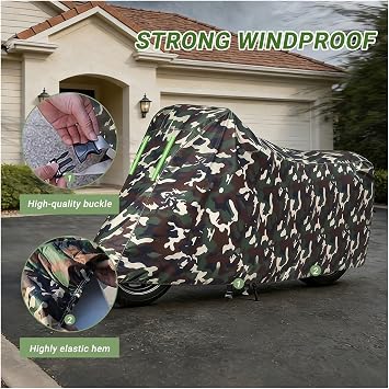 Waterproof Durable Motorbike Cover for Yadea VoltGuard Pro|All-Weather Outdoors Motorcycle Cover|Sun, Snow, Rain, dust Prevention|with Lock Holes