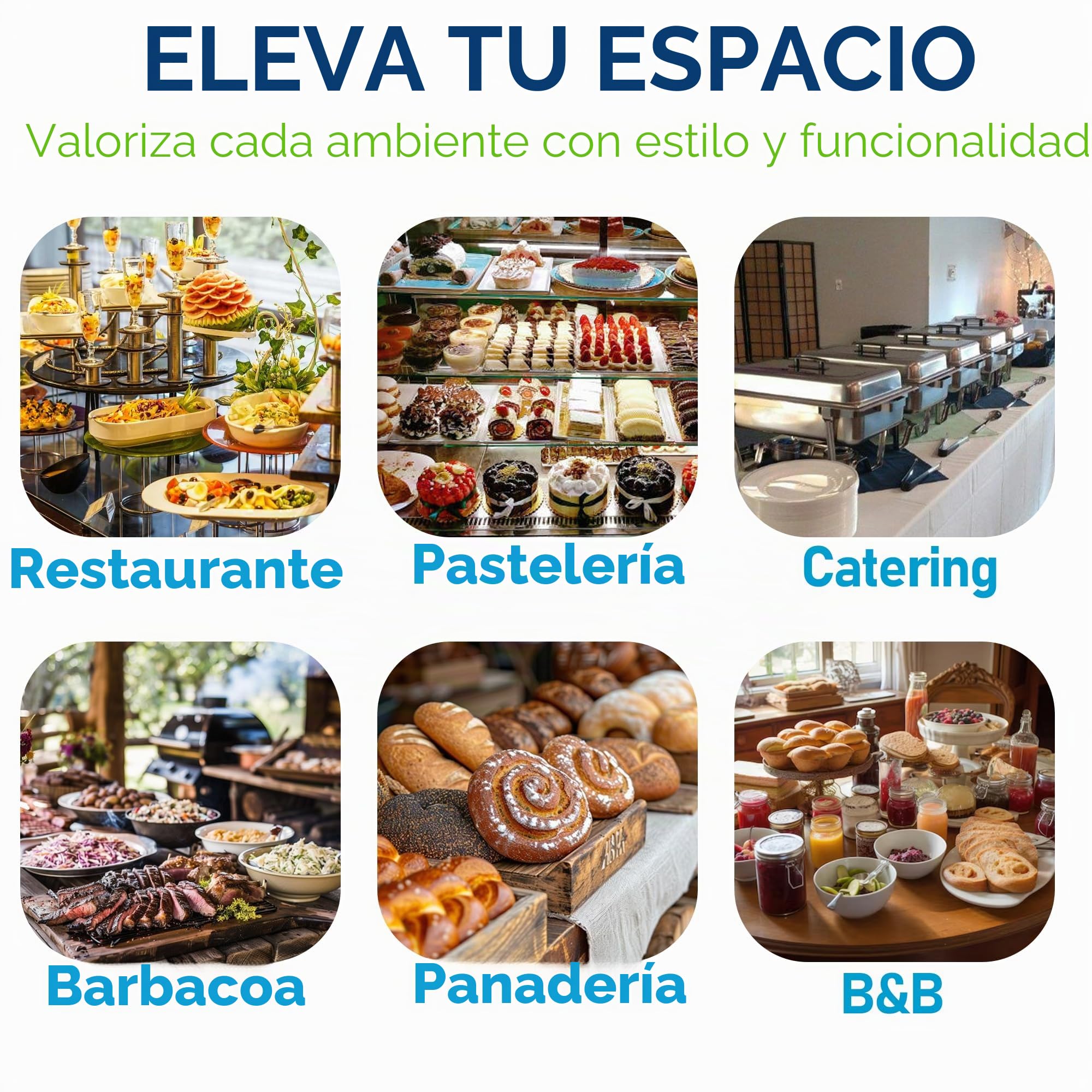Sicignano | Vitrina expositora doble para mostrador, blanco, 46,5 x 31,5 x 40,5 cm – Expositor neutro para bar, restaurante, bufé, B&B, desayuno, almuerzo, cena, vitrina para dulces – 2 pisos
