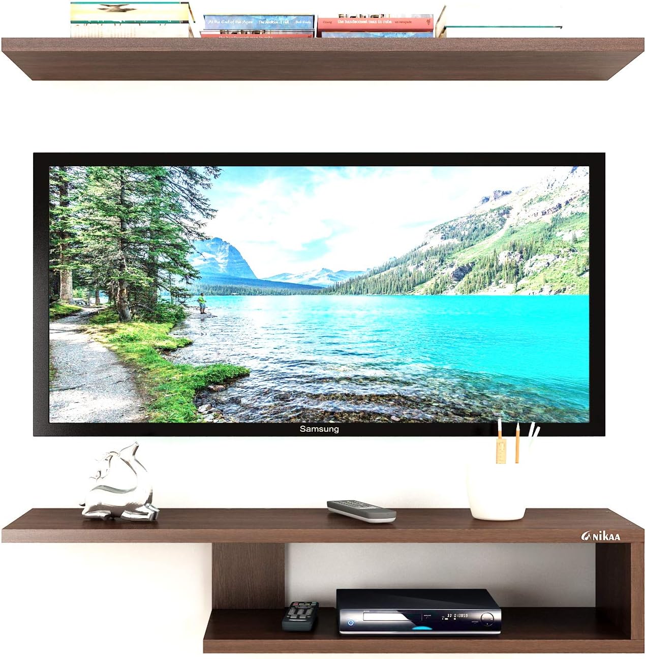 Anikaa Rizos Engineered Wood Wall Mount TV Unit/TV Stand/Wall Set Top Box Stand/TV Cabinet/TV Entertainment Unit (Wenge)(D.I.Y)