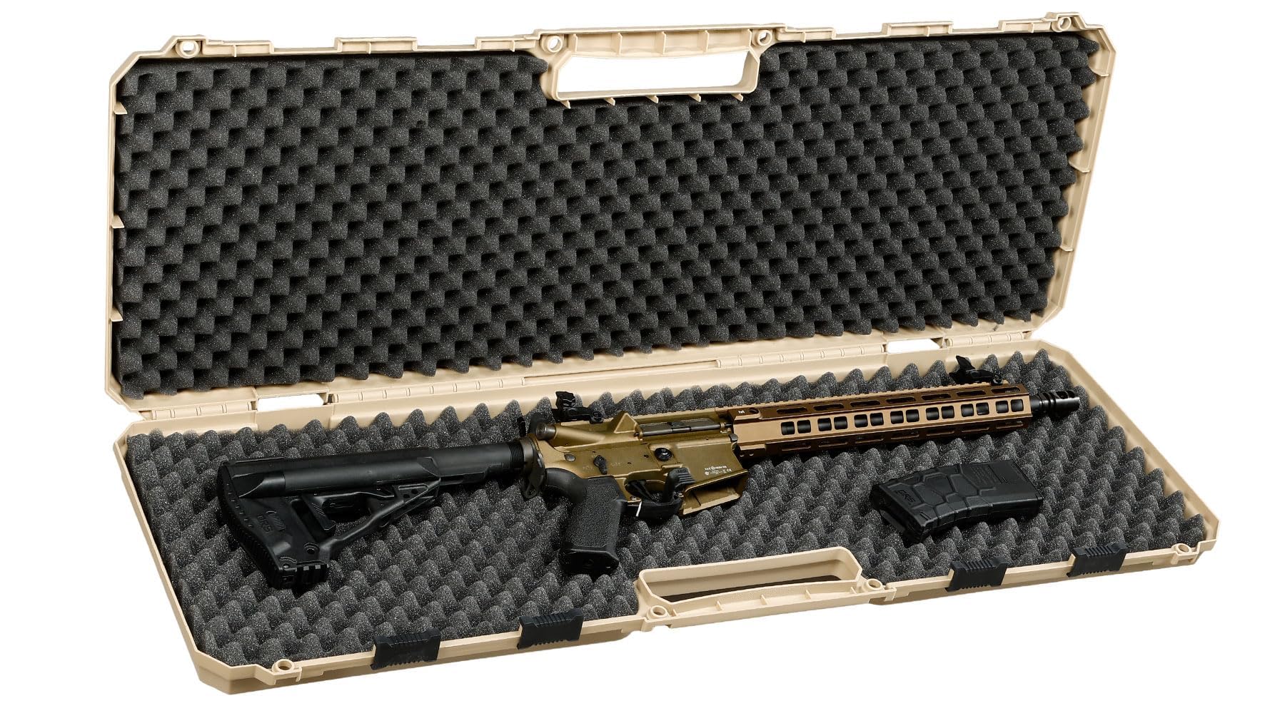 Hard-Case Waffenkoffer – Robuster Polymer-Koffer mit Schaumstoff-Inlay, stapelbar & abschließbar – für Gewehr & Pistole