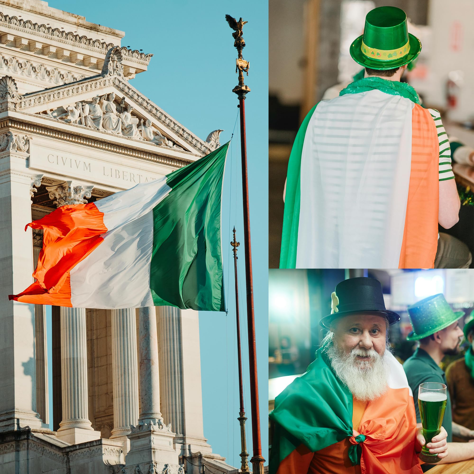 BANDIERA FELICE FESTA DI SAN PATRIZIO 150x90cm - BANDIERA IRLANDESE