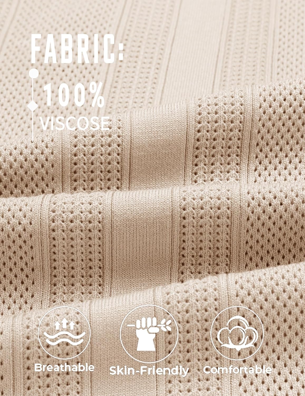 COOFANDY Mens Knit Polo Shirts V Neck Textured Polo Shirts Short Sleeve Breathable Polo Casual Collared T Shirt Fashion Tops - Image 5