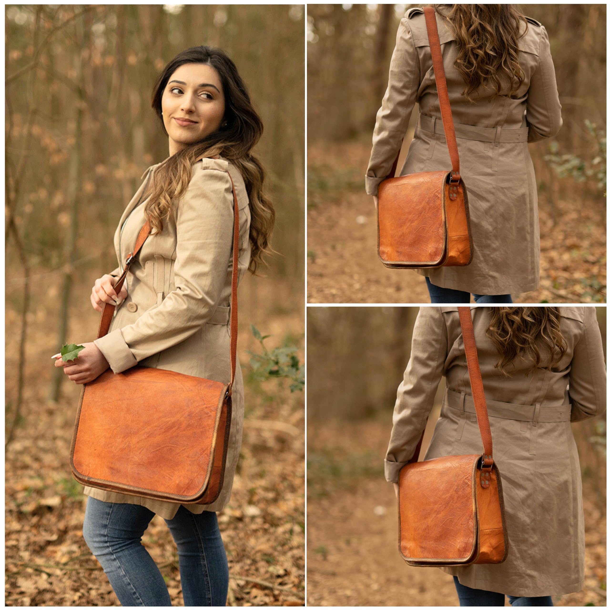 Gusti Umhängetasche Leder - Taylor 11'' Damen und Herren Handtasche Nature Collegetasche Businesstasche Messengerbag Aktentasche Vintage Braun