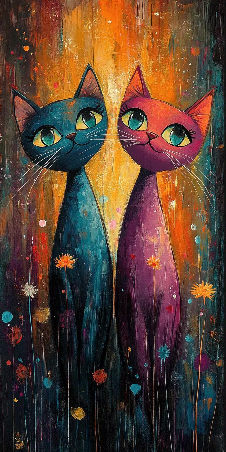 Peinture Numero Adulte Chats Peinture Acrylique 60x120cm Abstrait k-273