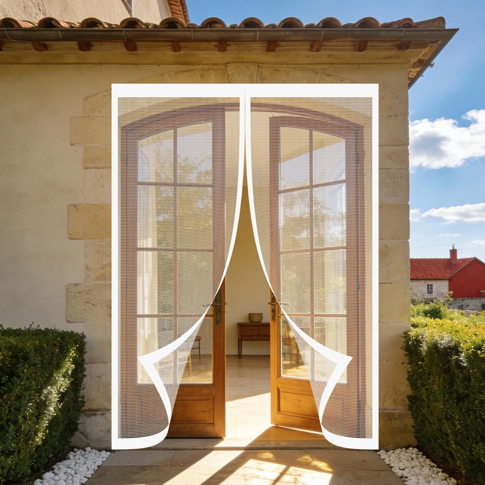 Moustiquaire porte fenêtre blanc 151x170 cm aimantée sans perçage