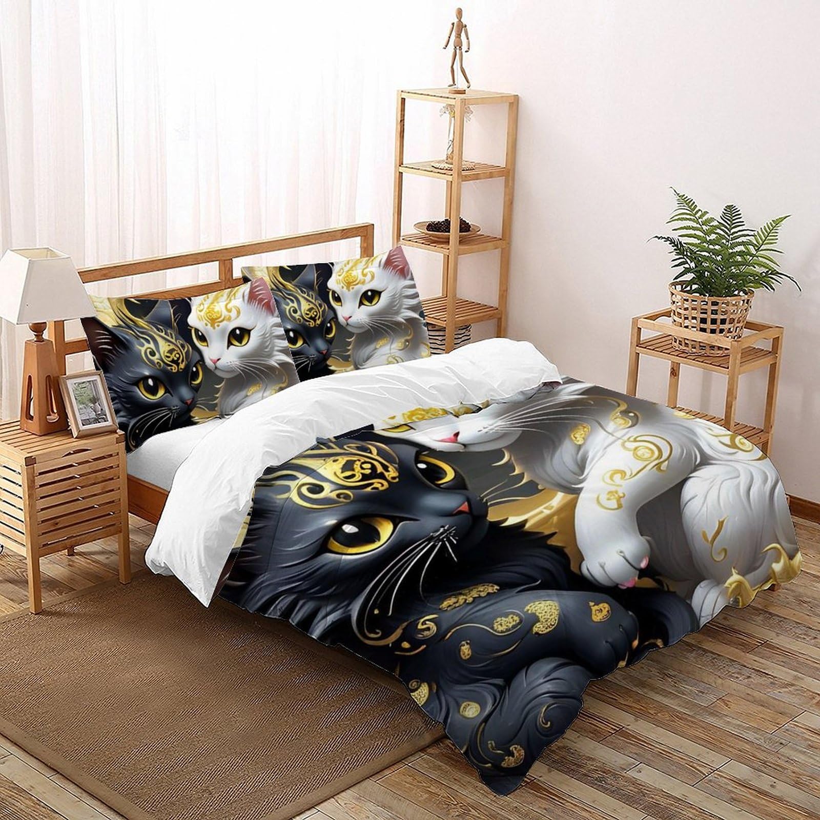 Housse de couette chat 3D pour créer une ambiance cocooning mystérieuse dans la chambre enfant