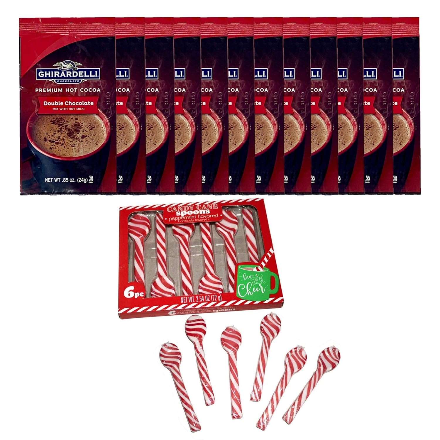 Candy Cane Spoons 通販でクリスマス 12 Double Chocolate + Ghirardelli